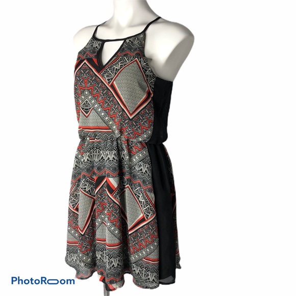 Alya Multicolored Print Halter Mini Dress - Picture 4 of 8